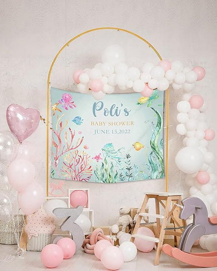 Vincidern 7.2 ft Balloon Arch Backdrop Stand Gold, Wedding Arch for Birthday Party, Bridal Baby Showers, Wedding Ceremony Arch Frame Metal
