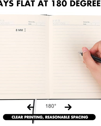 Aodaer 1 Set Lined Notebook Journal with Pen A5 Notebooks 100 GSM College Ruled Hardcover Notebook PU Leather Notepad with Pen Holder for Office School, 5.7 x 8.3 Inches, Black