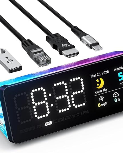 LTC Laptop Docking Station, 7-in-1 USB C Hub with Screen, Multiple Built-in Apps, Multiport Adapter with HDMI 4K@60Hz, 90W Power Delivery, USBC & USBA Data Ports, Dongle for MacBook, Dell, and More
