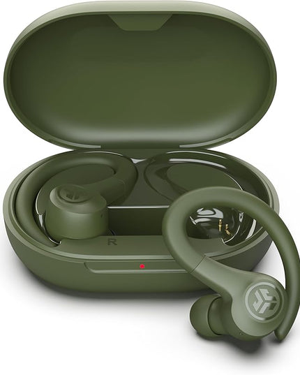 JLab Go Sport+ Wireless Workout Earbuds Featuring C3 Clear Calling, Secure Earhook Sport Design, 35+ Hour Bluetooth Playtime, and 3 EQ Sound Settings (Green)