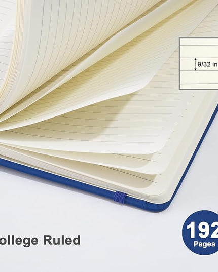 ViVin Lined Journal Notebooks, 3 Pack, (Navy), 192 Pages, Medium 5.5 x 8.3 inch, College Ruled, A5 Hardcover Notebooks, Journaling Notebooks for Writing, Business, School