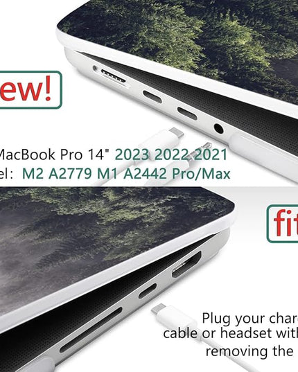 DONGKE Case for M5 MacBook Pro 14 inch 2025 2024-2021 M4 M3 M2 M1, Plastic Hard Shell Cover Compatible with A3434 A3112 A3401 A3185 A2992 A2779 A2442, Retina XDR Display & Touch ID, Forest