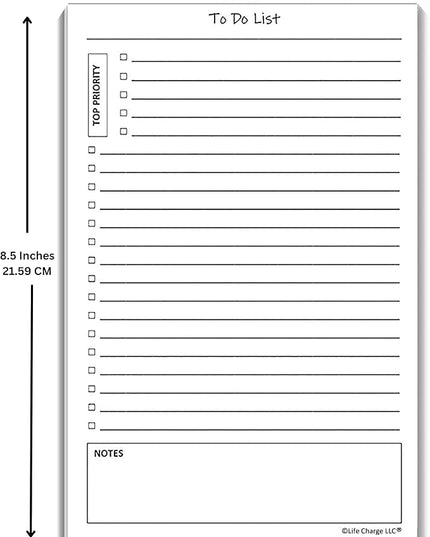 TO DO List Notepads (2 Pack, 50 Pages Each) Planner Pads. ToDo Checklist w/Priority & Note Sections. Organize & Track Projects, Clients or Daily Tasks. 5.5 X 8.5, A5 Sheets. Made in the USA.