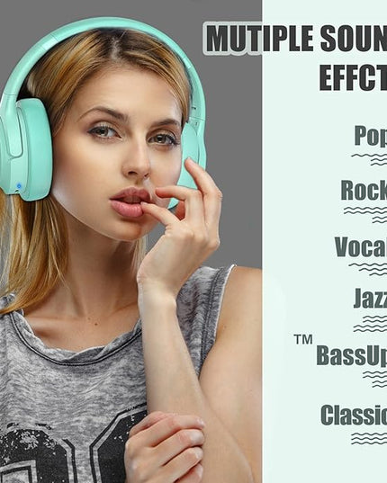 BERIBES Bluetooth Headphones Over Ear, 65H Playtime and 6 EQ Music Modes Wireless Headphones with Microphone, HiFi Stereo Foldable Lightweight Headsets, Deep Bass for Home Office Cellphone PC Ect.