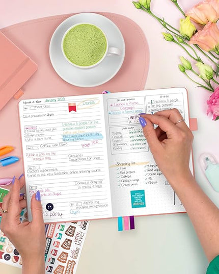 GoGirl Planner and Organizer for Women – Compact Size Weekly Planner, Goals Journal & Agenda to Improve Time Management, Productivity & Live Happier. Undated – Start Anytime, Lasts 1 Year – Peach Pink