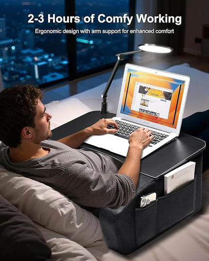 Lap Desk for Adults with Arm Rests,Ergonomic Laptop Pillow Stand for Bed,Couch,Floor,Large Table for Long Hours Work,Eating,Gaming,Reading and Writing,Lap Laptop Desk for College Dorm Room