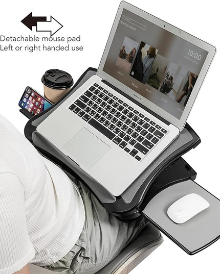EHO Portable Lap Desk with Cushion, Detachable Mouse Pad Tray and Phone Holder, Adjustable Laptop Stand with 5 Angles, for Home, Office, Sofa, Bed