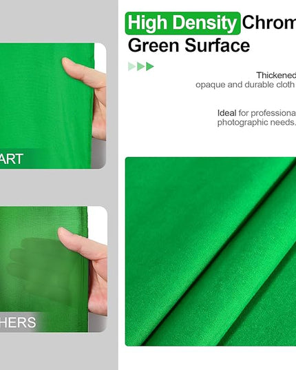 EMART 7x10ft Green Screen Backdrop Kit with Movable Stand, Large 9.5x9.5ft Photography Greenscreen Background Adjustable Frame with Wheels for Photo Shoot, Live Streaming, Video Recording