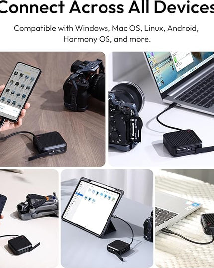ULANZI CRC10 3-in-1 SD Card Reader Case & Holder, 13-Slot Storage for CFA/SD/TF Cards, USB 3.2 Gen2 10Gbps High-Speed Transfer, Aluminum Alloy Body, Type-C Compatible with Windows/Mac/iOS/Android