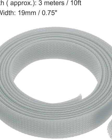 uxcell Expandable Sleeving,1 3/16-inch 10ft Cable Sleeve, Gray