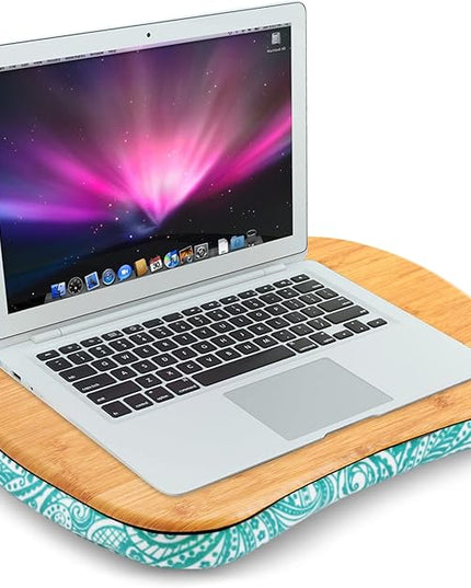 Jasenna Lap Laptop Desk - Portable Lap Desk with Pillow Cushion, Fits up to 15.6 inch Laptop for Home Office Students Use as Computer Laptop Stand, Book Tablet(1-Light Brown)