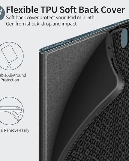 H HOLIMET Case for iPad Air 11 inch M3/M2 (2025/2024)/iPad Air 5th Generation 2022/iPad Air 4th Generation 2020 10.9" with Pencil Holder Soft Back Shockproof Protective Cover Vegan Leather