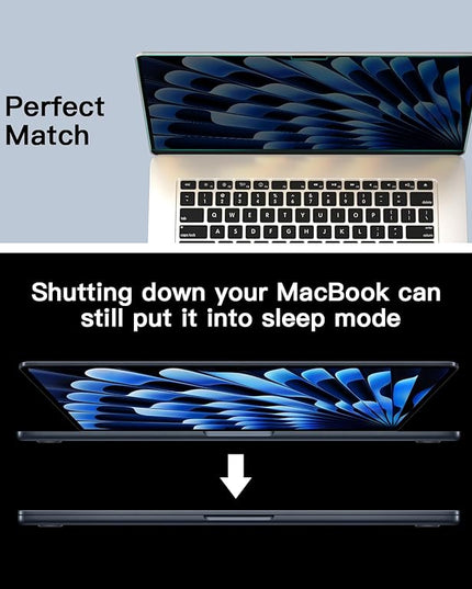 PYS Magnetic Privacy Screen for MacBook Air 15.3 Inch (2025/2024/2023, M4, M3, M2 Chip) - Removable Anti-Glare Protector with Camera Cover Slide, Anti-Blue Light Filter for Mac Air 15.3" Laptop