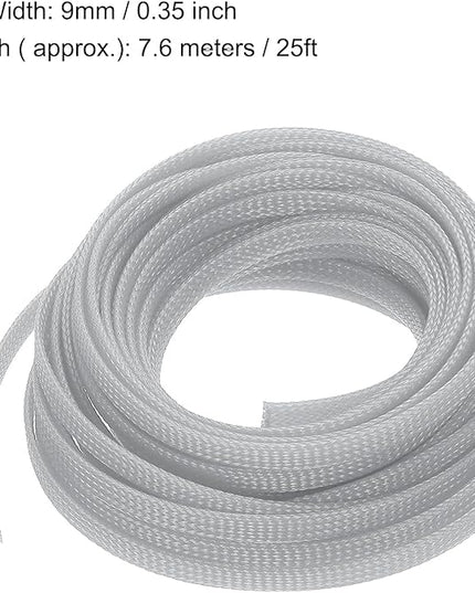 uxcell PET Expandable Sleeving 25ft 1/4" Gray Cable Management Sleeve Cord Organizer for Wrap Protect Cable