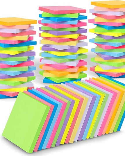 36 PCS Sticky Notes Bulk 3x3 Inch Colorful Sticky Notes 75 Sheets/Pad 12 Colors, Adhesive Sticking Self-Stick Multicolor Memo Note Pads for Teacher Student School Office Meeting Blank Desk Pads