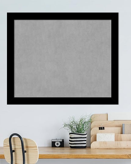 Amanti Art Black Framed Magnetic Board 37x45 X-Large Vision Board for use with Magnets, 100% Metal Sheet to Display Items as Office Decor or for Home Organization in mudroom, Kitchen or Kids Room