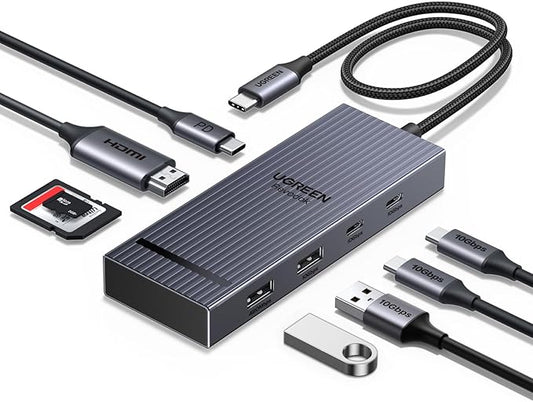UGREEN Revodok Pro USB C Hub for Laptop 8 in 1 MacBook Docking Station 4K 60Hz HDMI, 100W PD Charging, USB-C & USB-A 10Gbps Data Ports, SD/TF Card Reader for MacBook Pro/Air, iPad Pro, XPS, Thinkpad