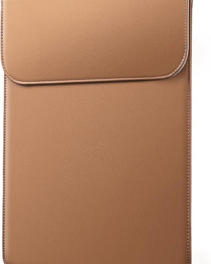 JETech Slim Laptop Sleeve for MacBook Pro 14-Inch(M5/M4/M3/M2/M1, 2021-2025), PU Leather Case with Magnetic Closure (Brown)