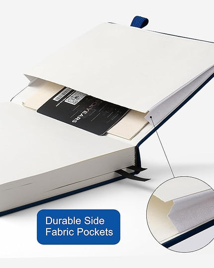 Lined Journal Notebook for Women Men, 352 Pages A5(5.7" x 8.3")College Ruled Hardcover Leather Journals for Writing, Daily Journal Notebooks for Work, Note Taking, Travel, School, Business (Navy blue)