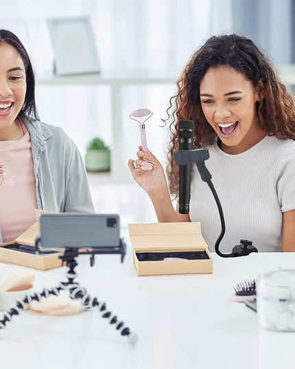 Gooseneck Microphone Stand with Crab Clamp, 11.8" Flexible Mic Arm, Adjustable Desk Mic Stand with Mic Clip for Recording, Podcast, Meetings, Lectures, Live Streaming & Broadcast Equipment
