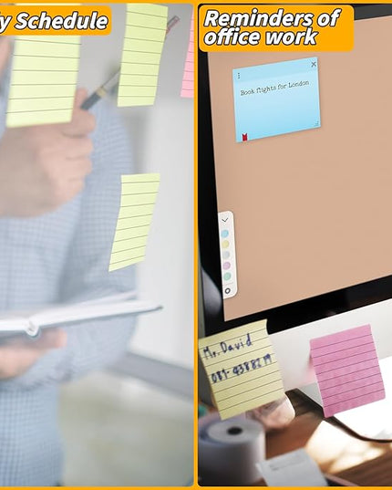 60 PCS Lined Sticky Notes 3x3In Colorful Sticky Notes 75 Sheets/Pad 12 Colors,Bright Ruled Post Stickies Multicolor Memo Note Pads for Teacher Student School Office Meeting Blank Desk Pads,4500 Sheets
