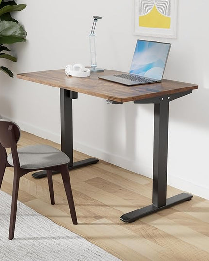 FLEXISPOT Electric Height Adjustable Standing Desk Heavy Duty Steel Stand Up Desk Frame w/Memory Controller (Black Frame + 48 in Rustic Top 2 Packages, 2 Packages)