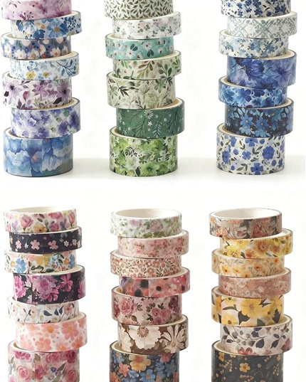 Bomichi Washi Tape, 42 Rolls Aesthetic Colored Decorative Cute Scrapbook Tape for Scrapbooking Supplies Journaling Craft Junk Journal