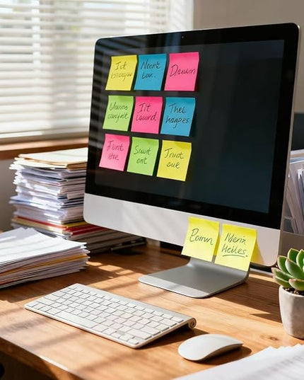 (40 Pads) Sticky Notes 3x3 in,Bright Colors Notepads,Colorful Stickies,Super Sticking Power,Memo Note Pads,Post on Windows Doors,Office,School,Strong Adhesive,Recyclable,Easy to Write on,Hold Well