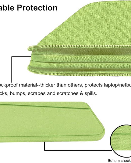 Laptop Case 15.6 inch, Slim Computer Carrying Bag Protective Cover Briefcase with Front Pocket, Durable Laptop Cover for 15-16 Inch HP, Dell, Lenovo, Asus, Notebook, Light Green