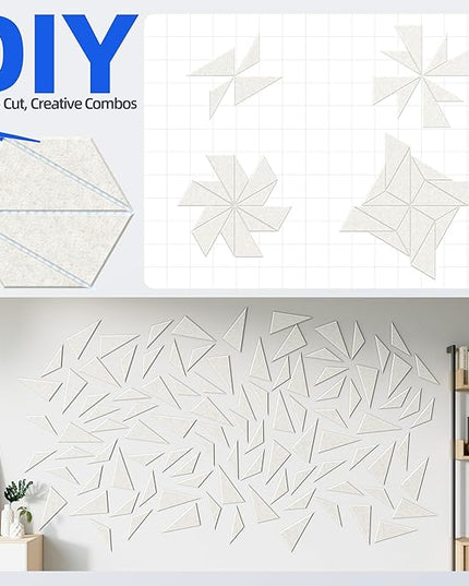 20 Pack Acoustic Panels with Self-Adhesive 12"X10"X0.4" Sound Proof Foam Panels for Walls, High Density Soundproof Wall Panels, Z-Line Hexagon Sound Dampening Panels for Home Studio Decor Office-Ivory