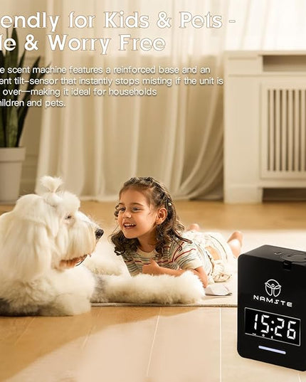 Namste Smart Waterless Diffuser HVAC Scent Machine with Clock & Bluetooth Control 3000 Sq.Ft - Essential Oil Level Monitoring 300ML Diffusers Cold Air Tech for Large Room Home Office Aromatherapy
