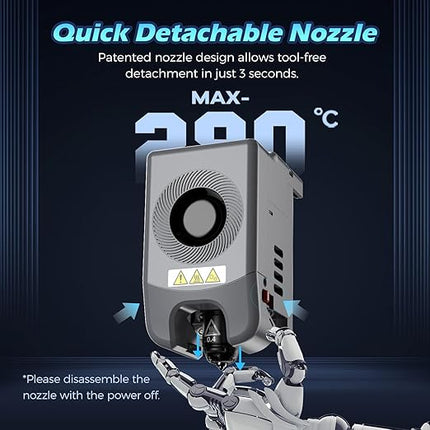 FLASHFORGE Adventurer 5M Nozzle, All Sizes 4-Pack Nozzle Bundle, 280℃ High Flow 32mm³/s Nozzle for Stable High-Speed Printing, Adventurer 5M Pro Hotend, 3S Quick-Detachable Nozzle