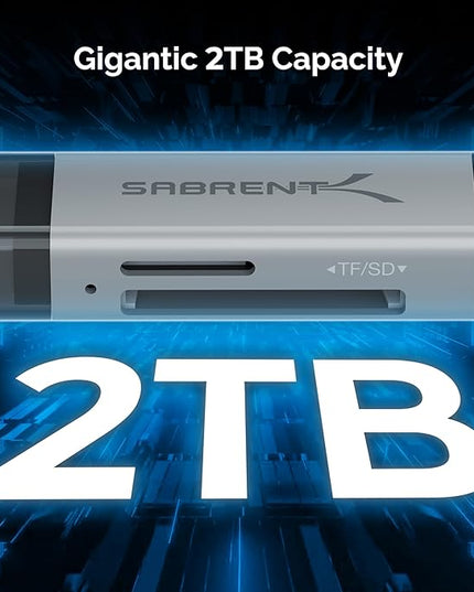 SABRENT SD Card Reader USB C & USB A, Micro SD Card Reader, USB 3.0 Dual Slot Memory Card Adapter for Laptop PC Android (CR-BCA2)