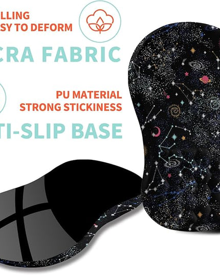 Ergonomic Mouse Pad Wrist Support with Memory Foam Massage Bulge, Carpal Tunnel Pain Relief Mousepad Wrist Rest for Mouse(12x8 inch, Galaxy)