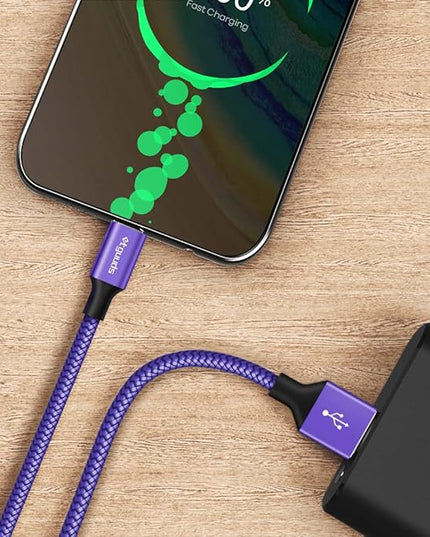 etguuds USB A to USB C Cable 6.6ft, 2-Pack, 3A Fast Charging Type C Charger Cord for iPhone 17 16 15 Pro Max 16e 17 Air, Samsung Galaxy S25 S24 S23 S22 S21 S20 A17 A16 A56 A55 Flip Fold, Purple