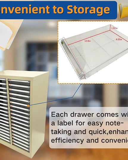 Office Document Cabinet 36 Small Transparent Drawers Vertical Home File Storage Cabinet Paper Organizer for Document Filing