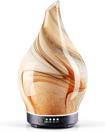 Porseme 150ml Essential Oil Diffuser Glass Color Changing Aroma Air Diffusers Aromatherapy Ultrasonic Cool Mist Humidifier 4 Running Hours Waterless Auto-Off for Sleeping Yoga Office Spa (Jupiter)