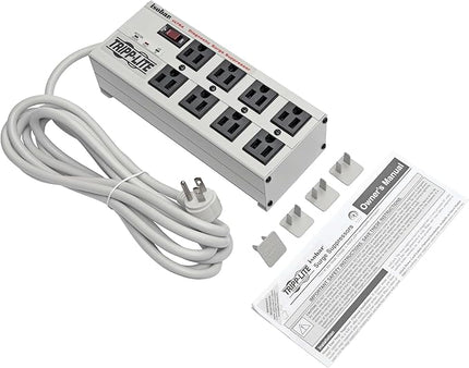 Tripp Lite ISOBAR8ULTRA Isobar 8 Outlet Heavy Duty Power Strip Surge Protector, 3840 Joules, 12ft Cord, Flat Plug, Metal Power Strip, Industrial Garage Work Shop Bench, Under Desk and Wall Mountable