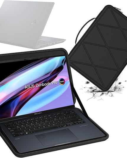 Smatree Hard EVA Protective Sleeve Case Compatible for 14.5 inch ASUS Zenbook Pro 14 Duo OLED, for ASUS Zenbook Pro 14 OLED, for ASUS Vivobook S 14 OLED K5404 Laptop and Anti-Shock Bag (X8252)