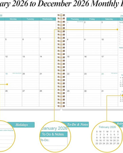 Daily Planner 2026 Full Page Per Day- 2026 Daily & Monthly Planner from January 2026 to December 2026, Day Planner 2026 with 12 Months Tabs, 8.5" x 11", Pink Flowers