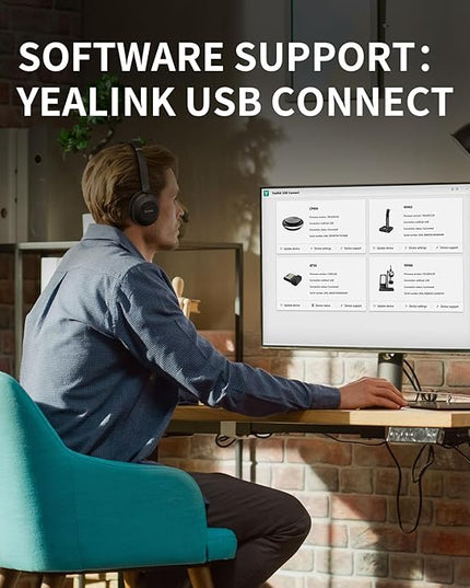 Yealink UH37 Professional Wired USB-A Headset with Noise Cancelling Microphone for Computer PC, Mono Headphones with Mute Control, Compatible with Teams, Zoom, and Other Online Conference
