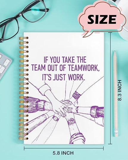 Yhtrg Welcome to the Team Gifts Spiral Notebooks, Gifts for Team Members at Work, Teams Appreciation Gift for Employees, Purple Journal Notebook for Women Men Coworkers, 5.5x8.3 Inch
