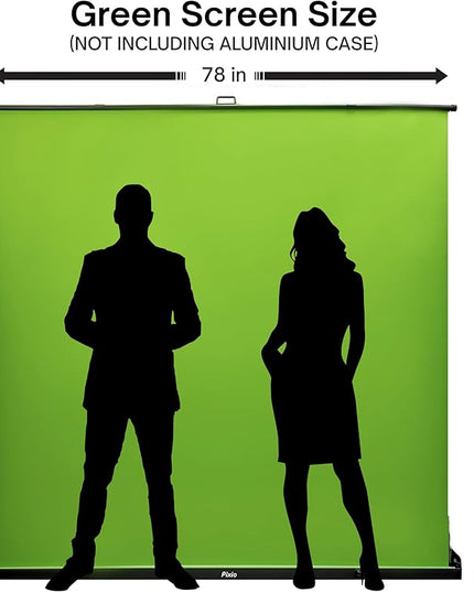 [Wide Version] Pixio Green Screen Extra Large Backdrop 78" L x 78" W - Free Standing, Portable, Collapsible, Auto-Locking Green Screen Background for Photoshoots, Filming, Streaming, TikTok, Zoom