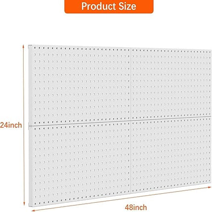 TORACK 4 PCS Metal 12 x 24 in Pegboard Panels, Garage Tools Organizer Pegboards for Workbench, Modular Peg Board, Tool Organizer Board Kit(Pack of 4, Grey)