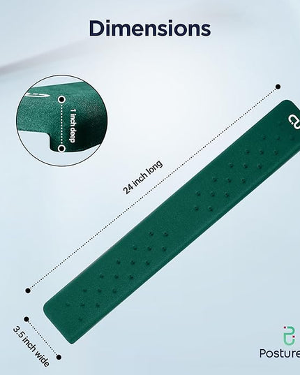 EdgeRest PostureUp L-Shaped Desk Long Wrist Rest Elbow, Forearm & Wrist Comfort Support for Table or Desk Edge, Non-Slip, Memory Foam Padding, Ergonomic Design for Work, Universal Fit, Forest Green