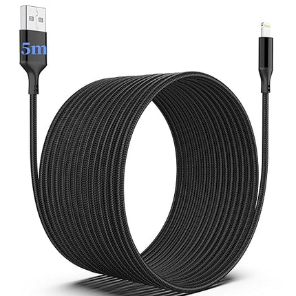 iPhone Charging Cable 5m,MFi Certified long16ft Original Lightning to USB Cable High Fast/Data Sync Charging Cable Lead for iPhone 14 13 12 11 XS XR X 8 7 6 SE Pad