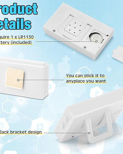 Frienda 6 Pieces Mini Digital Clock Small Digital Clock Stick on Battery Operated Self Adhesive Bracket for Car Dashboard Fridge (White)