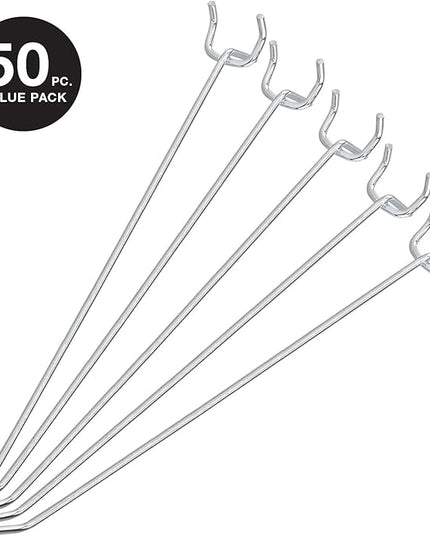 Neiko 53104A 8” Pegboard Hook Organizer Kit, 50 Pack, Hanging Hooks Set for Garage Organization, Great for Wall Hanging and Shelving, Tool Storage, Craft Organizing