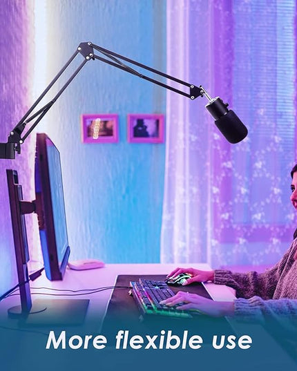 YOUSHARES Razer Seiren X Wall Mount Boom Arm - Wall Mount Microphone Holder for Razer Seiren X Mic, Vertical Surface Mount and Freely Swiveling Metal Wall Mount Clip Suitable for Saves the Desk Space
