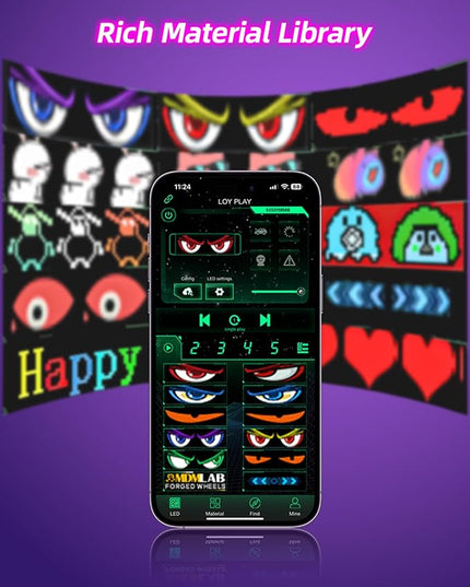 2pcs Devil Eyes Light for Windshield,14“*4”Programmable Flexible LED Display with Remote/App Control,Custom Animations, Patterns & Text,for Store、Cars、 Trucks